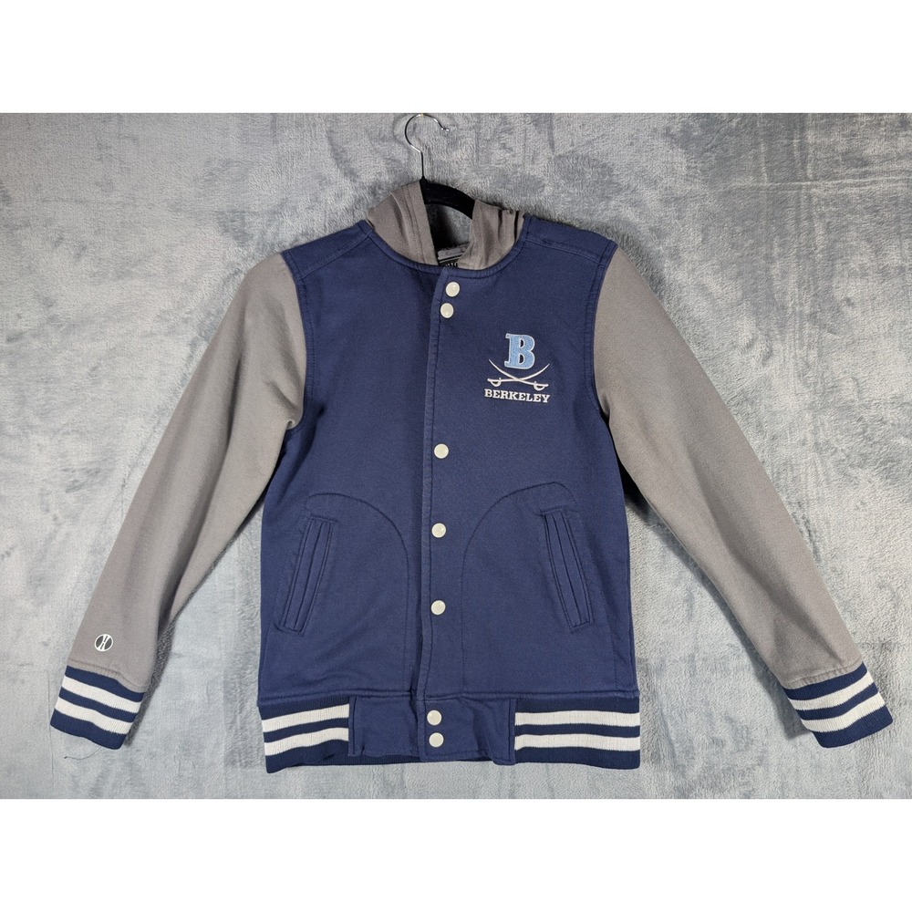 Holloway Youth Berkeley "B" Varsity Letterman Jacket Navy/Gray